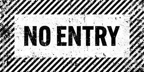 Warning sign with black diagonal lines. Attention, danger or caution symbol. Construction site signage, road safety notice, hazard banner, security alert shield. Vector illustration