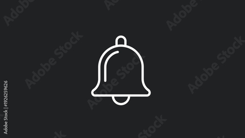 Simple outline of a notification bell icon.