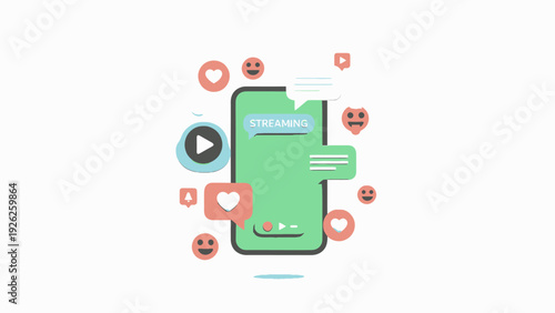 Smartphone displaying social media content with likes and emojis.