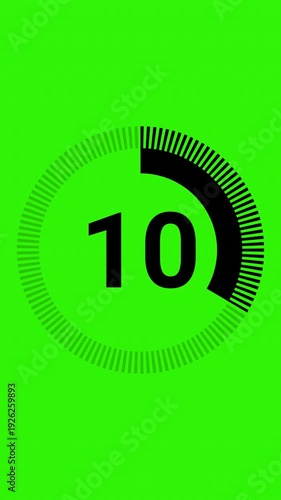 15 second countdown with circle animation, 15 to 0 animation countdown. 4K video