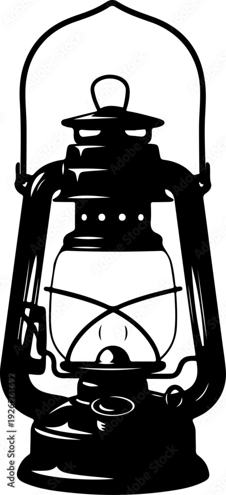 Obraz na plátně Lantern silhouette vector illustration