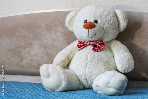 Принти на полотні Teddy bear in children room interior symbol of parental care and childhood comfo