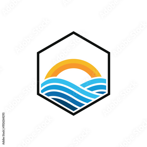 Summer Beach logo vector template illustration