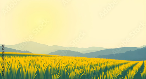 rice, paddyfield, mountains, illustration, background, landscape, nature, countryside, rural, farming, agriculture, terrace, terraces, hills, valley, greenery, green, fields, scenic, peaceful, calm, s