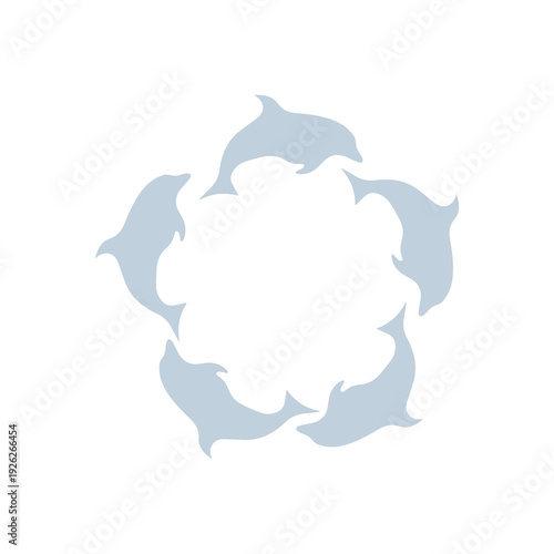 Dolphins Silhouettes icon isolated on white background