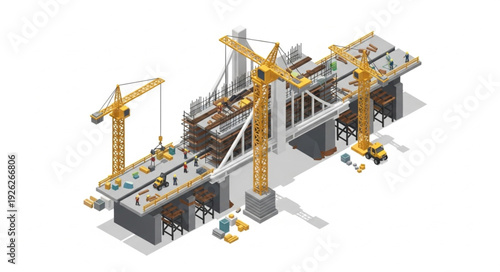 Industrial Factory with Crane Equipment.
