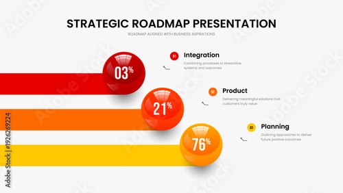 Elegant Briefing 3 Option Infographic Presentation Layout. Product Overview Three Step Chart Frame Design. Minimalist Campaign Slide Template Vector Illustration.