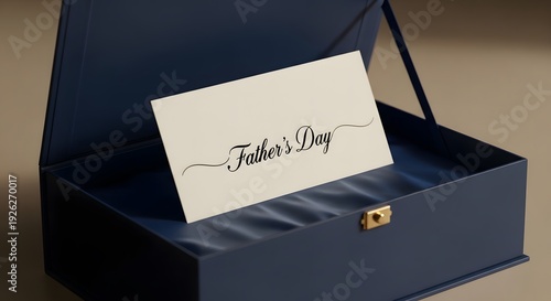 Fathers day card in a blue gift box