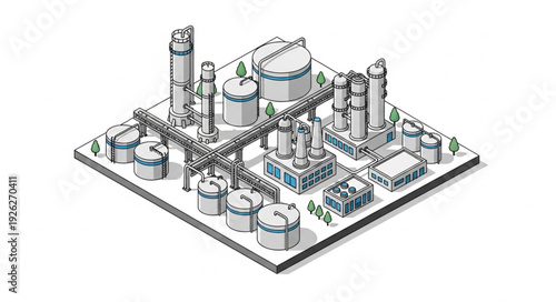 Industrial Plant Facility 3D Model.