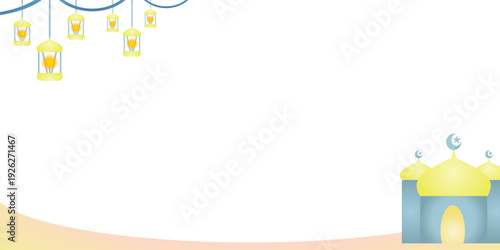 islamic decoration with lantern text space banner ramadan mosque blank space  hd transparent, lantern islamic lamp vector islamic greeting card
