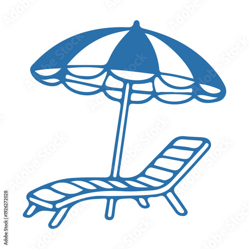 Beach Chair and Umbrella Icon