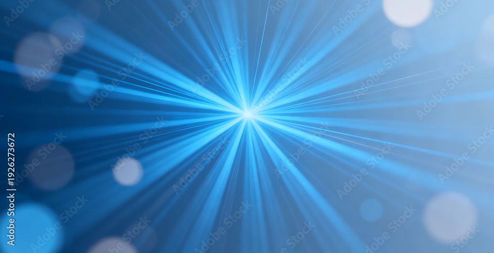 Obraz premium Blue light rays emanating from center