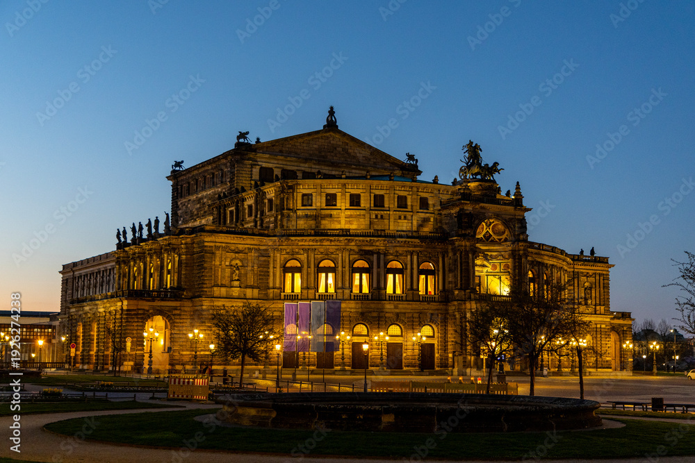 Obraz premium Dresden historic architecture. Facades of the historic city in Germany. Historical panorama of the city of Dresden