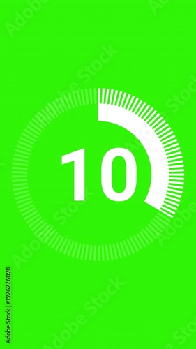 15 second countdown with circle animation, 15 to 0 animation countdown. 4K video