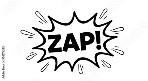 A comic book-style illustration of a zap effect with motion lines