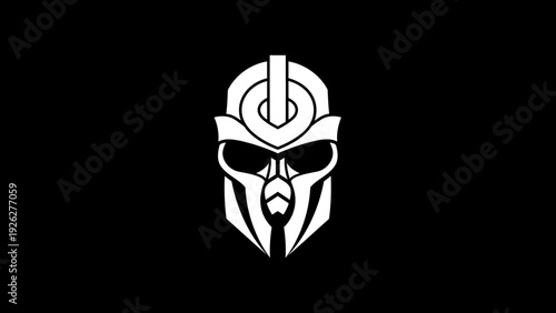 Ancient Warrior Mask Symbol Graphic Design.
