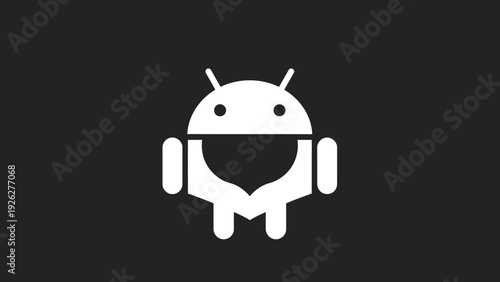 Android Robot Holding a Heart Shape in Hands.