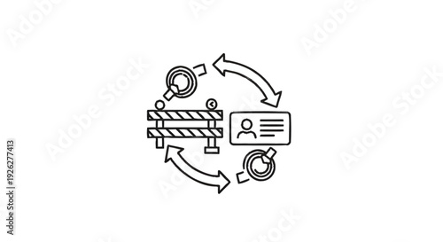 Business Process Workflow with Barriers and Identification.