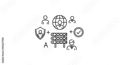 Business Security and Global Network Collaboration Concept.