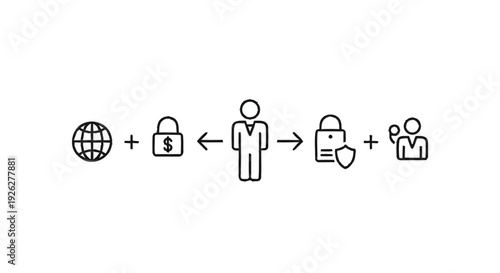 Business Security and Global Network Connection Concept.