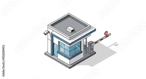 Isometric Bank Building Vector Illustration.