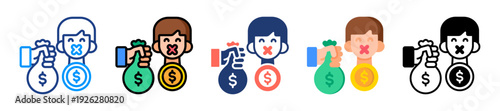 Silent Money Icon Sheet Multiple Style Collection 