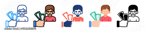 Cash Bribe Icon Sheet Multiple Style Collection 