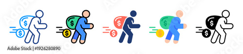 Stolen Money Icon Sheet Multiple Style Collection 