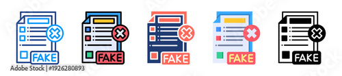 Fake Documents Icon Sheet Multiple Style Collection 