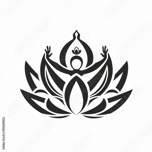 Yoga lotus position silhouette vector for wellness and meditation practices