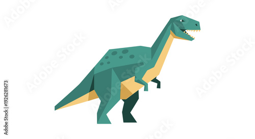 Geometric dinosaur illustration isolated on white background for design