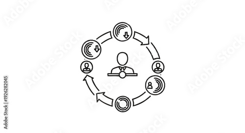 Business process management and workflow optimization concept.