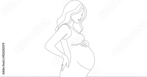 Pregnant woman in profile view