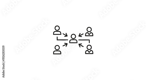 Central figure receiving input from multiple sources.