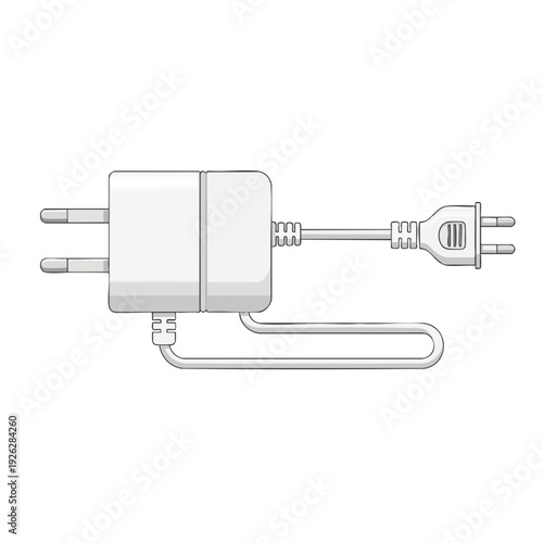 Close up of a universal power adapter with cord and plug for electronic devices