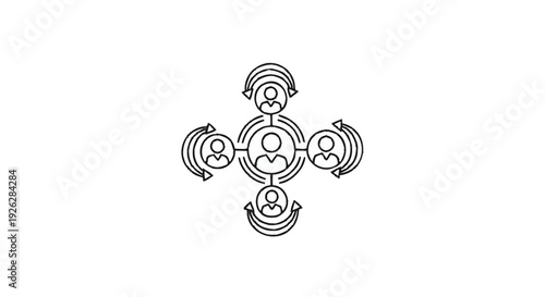 Central Figure Connected to Multiple People in a Network.