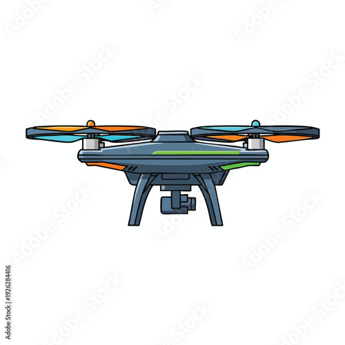 High Performance Aerial Drone with Four Rotors and Advanced Technology for Professional Use