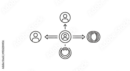 Central figure connected to other entities in a network diagram.
