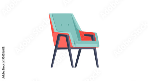 Modern upholstered armchair illustration isolated on white background
