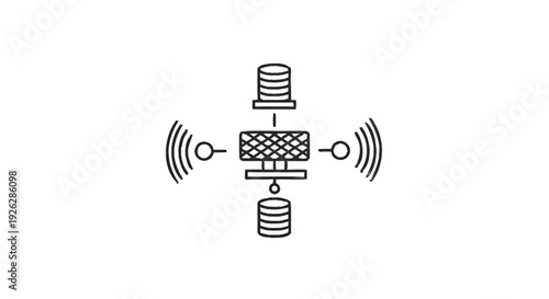 Centralized data processing hub with wireless connectivity and storage.