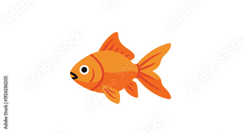 Orange goldfish illustration on white background aquatic animal vector graphic