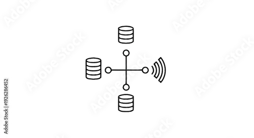 Centralized Data Storage with Wireless Network Connection.