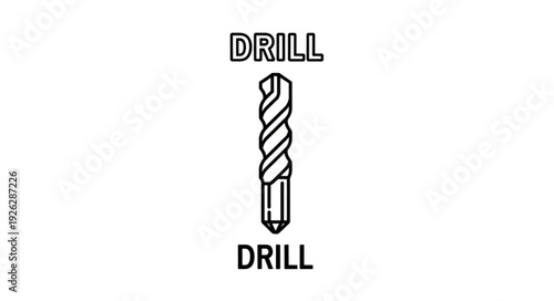 Detailed illustration of a drill bit, showcasing its design and functionality for construction.