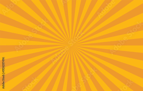 A vibrant yellow and orange sunburst pattern radiating from the center of the Vector