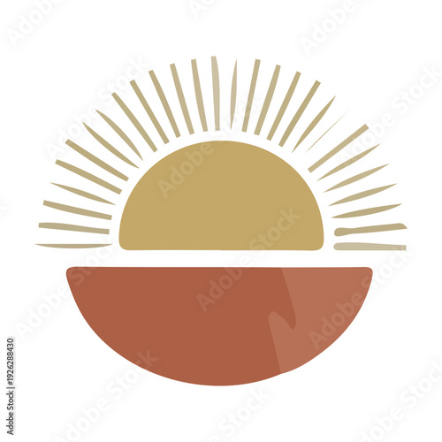 Boho Sunrise Sunset Abstract Icon
