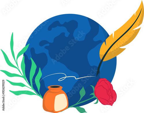 Global Writing and Poetry Concept