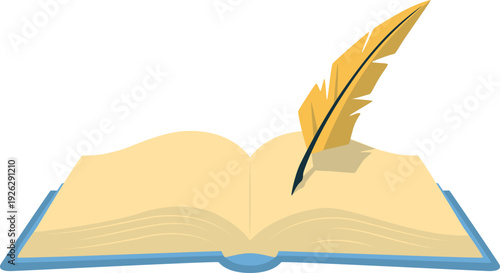 Open Book and Quill Pen