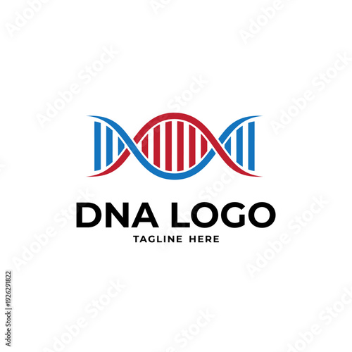 modern dna double helix logo design for science and biotechnology brand identity