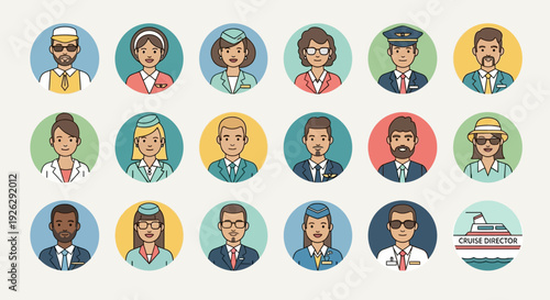 Diverse Group of Cartoon Business Professionals.