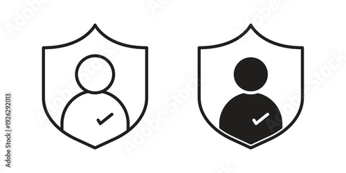 Authentication icon elements. A modern flat and line icons set
